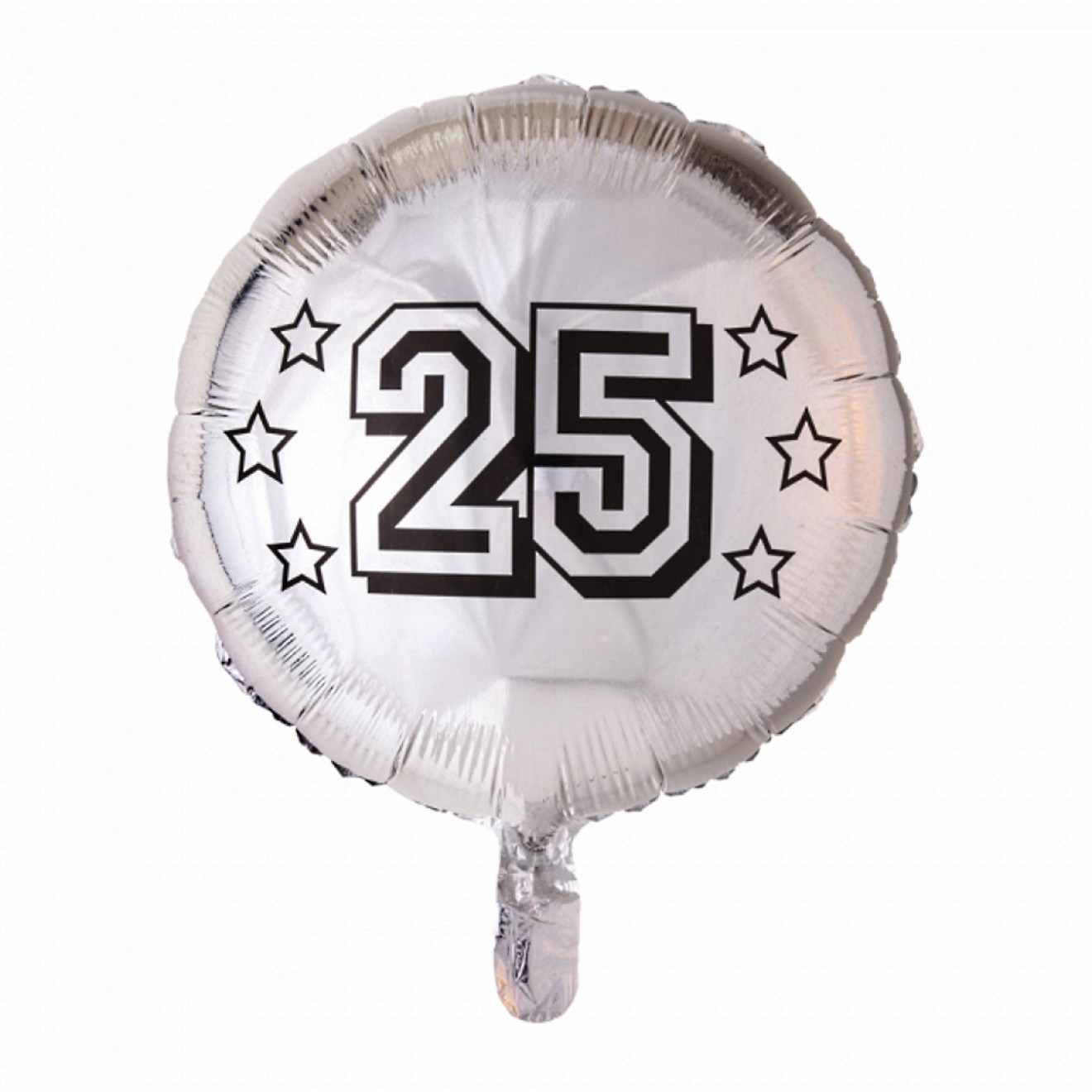 Folienballon Rund - 25. Jubiläum - Silber Ø 45 cm