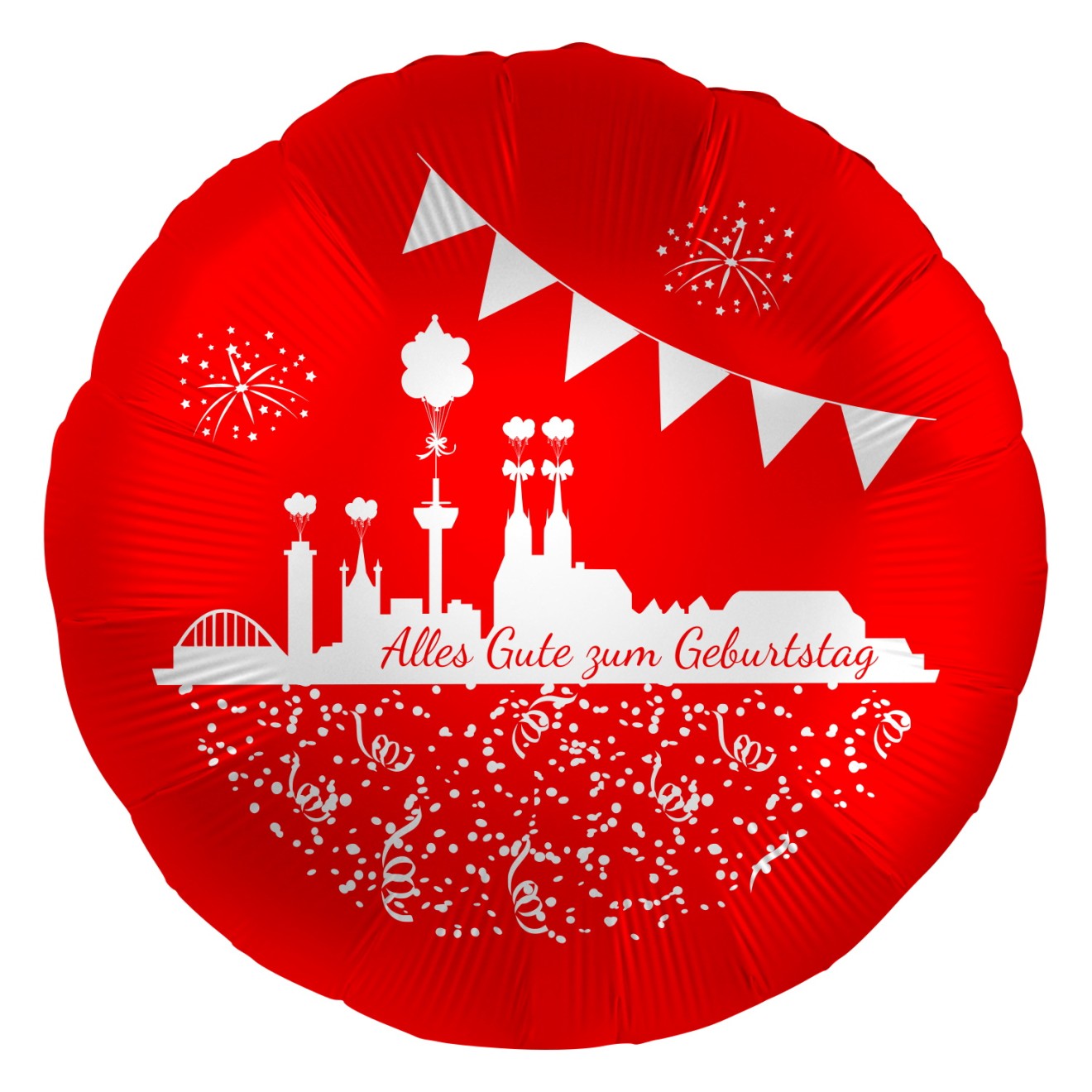 Folienballons Köln - Kölner Skyline - Geburtstag (Rot) Ø 45 cm