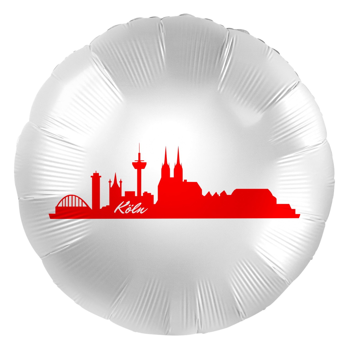 Folienballons Köln - Kölner Skyline (Weiß) Ø 45 cm