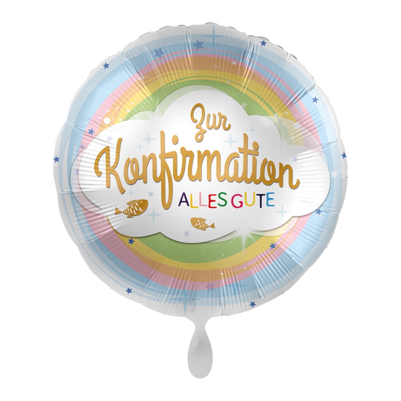 Folienballons Konfirmation - Regenbogen Ø 45 cm