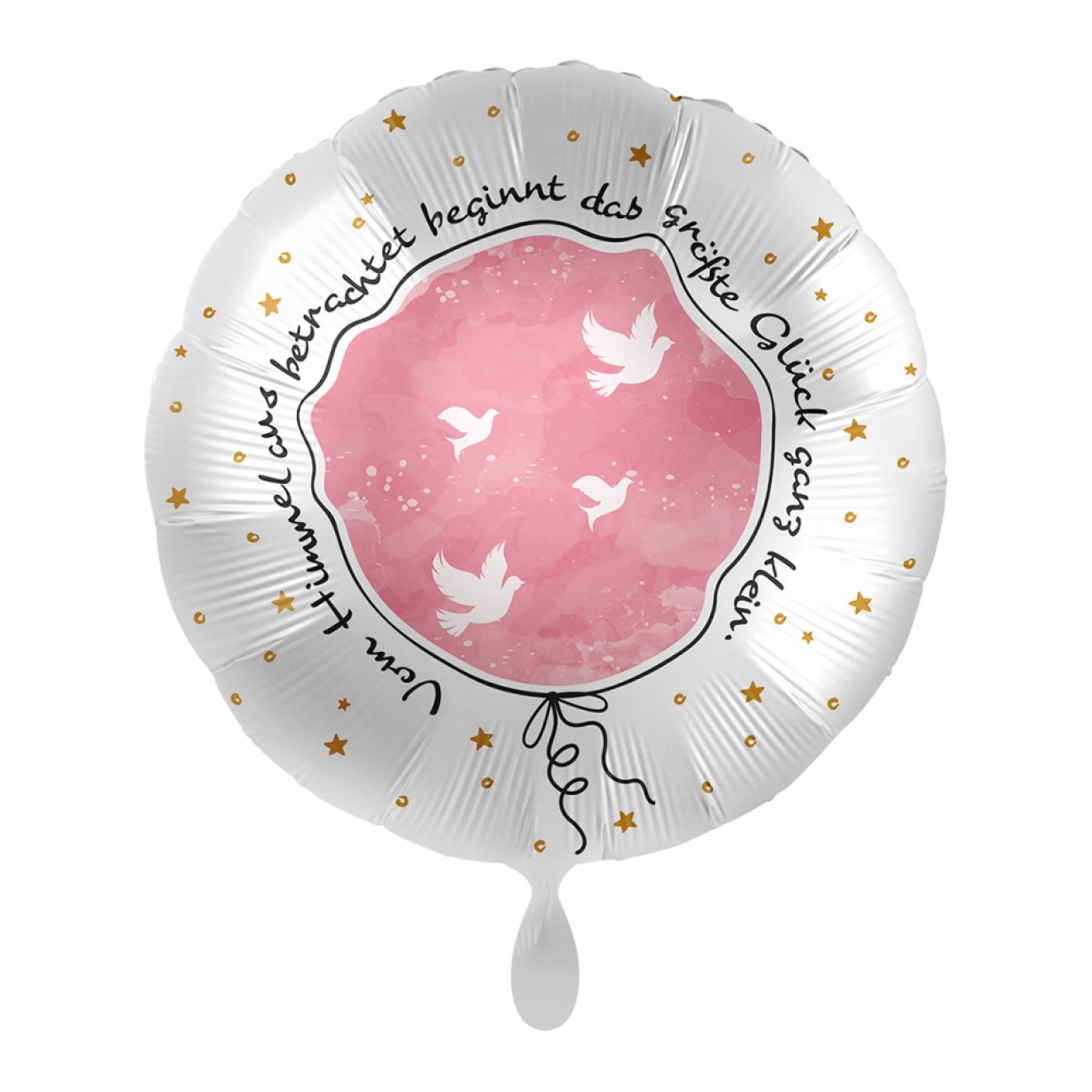 Folienballons Taufe - Taube (Rosa) Ø 45 cm
