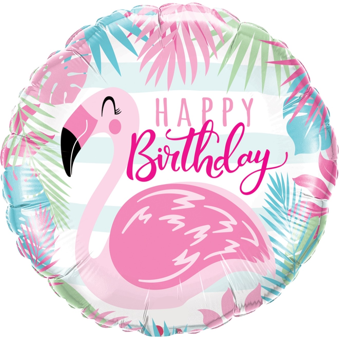 Folienballon Flamingo Happy Birthday Ø 45 cm - Qualatex