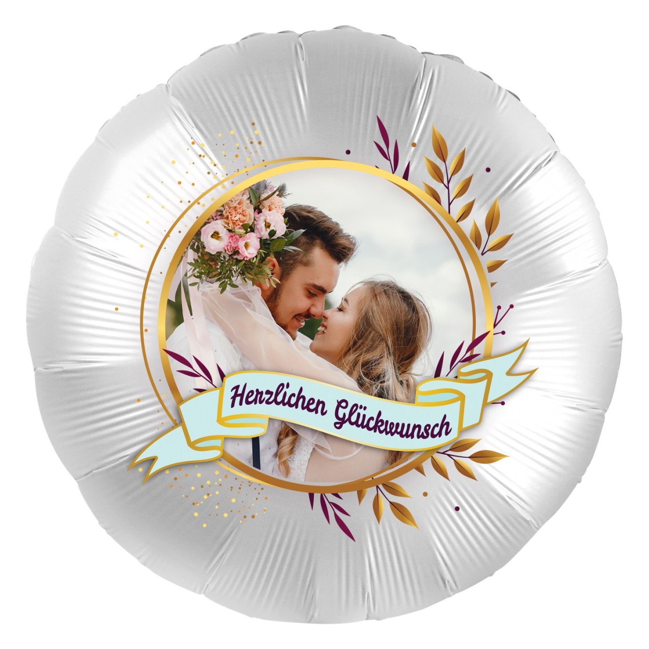 Folienballons Fotodruck - Rundballon Herzlichen Glückwunsch Ø 45 cm | partydiscount24.de
