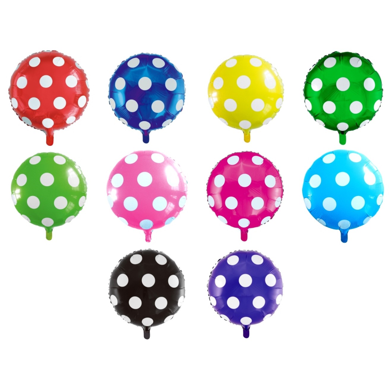 Folienballon Rund Gepunktet - Freie Farbwahl Ø 45 cm