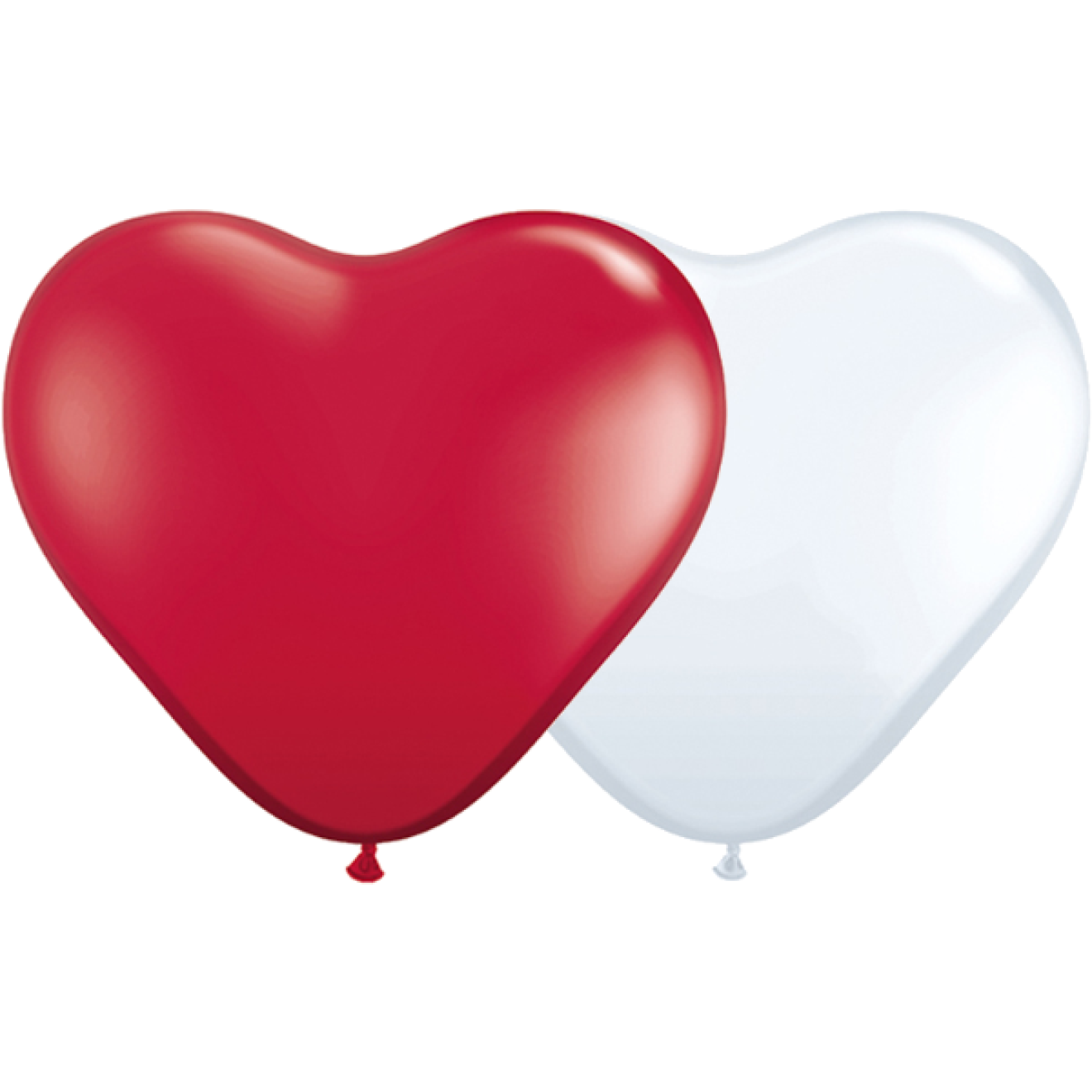 Herzballons Rot-Weiß Ø 30 cm 50 Stück