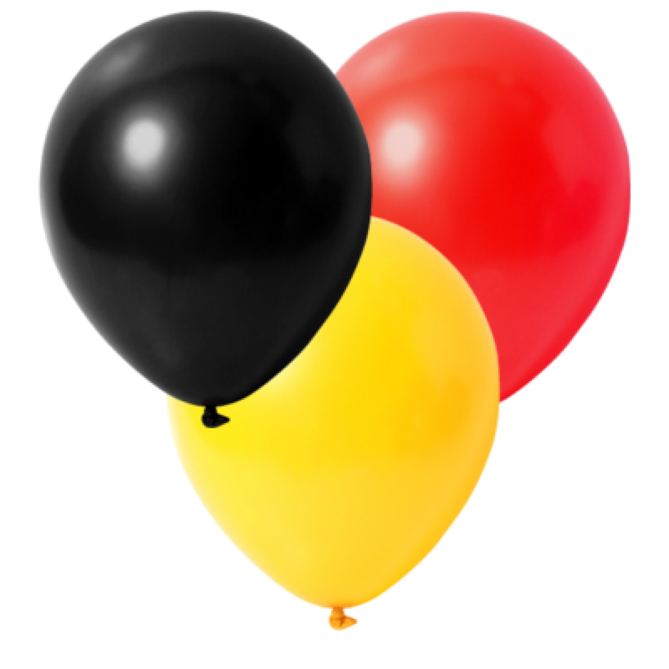 Luftballons Deutschland: Schwarz, Rot & Gelb - Metallic (Glänzend) - Ø 30 cm