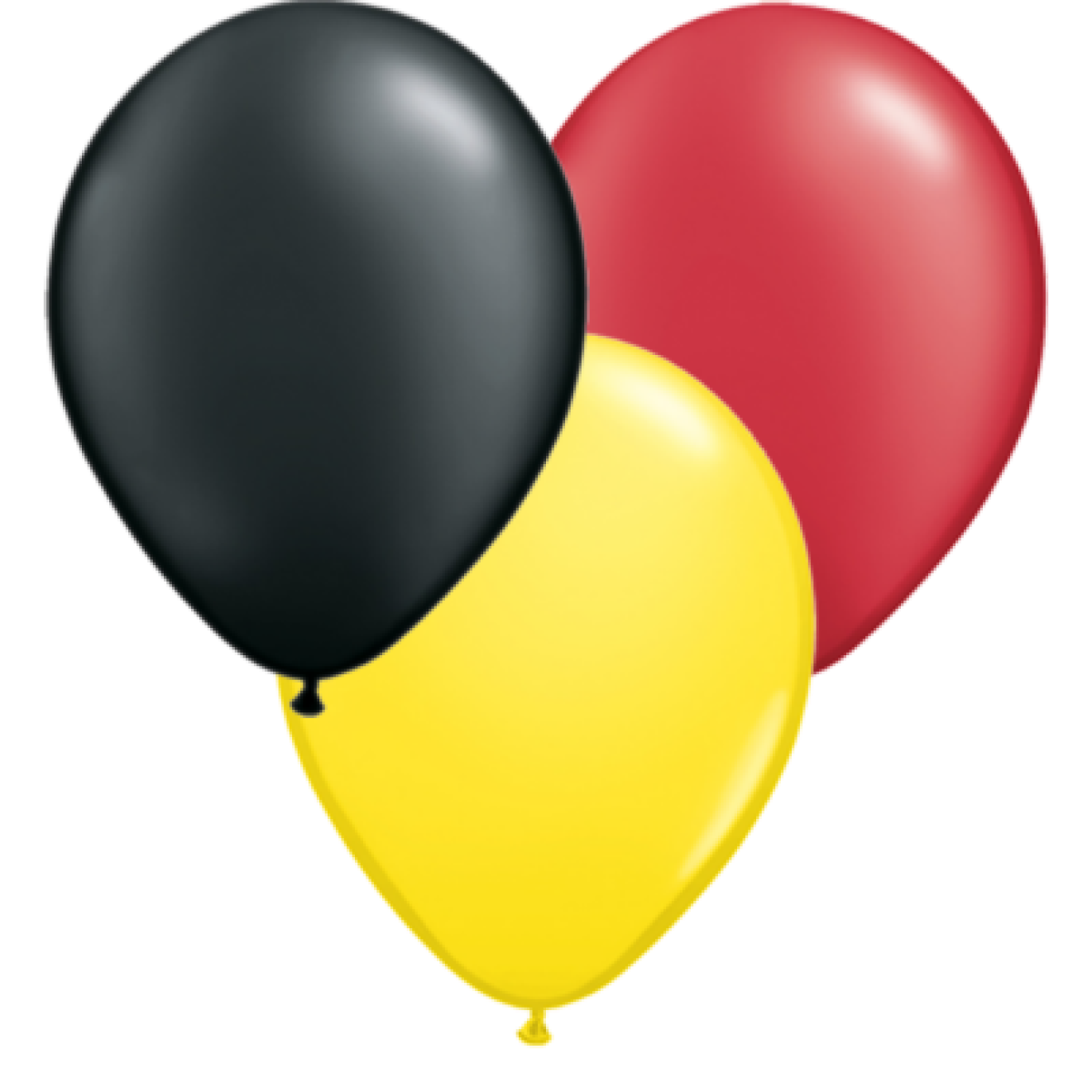 Luftballons Deutschland: Schwarz, Rot & Gelb Ø 25 cm