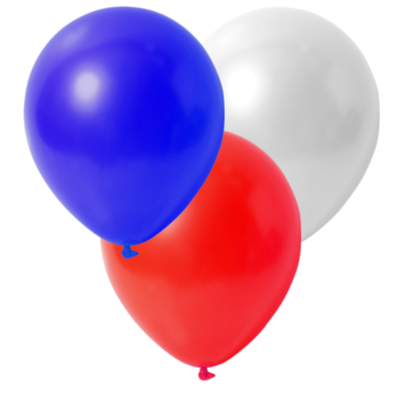 Luftballons Frankreich: Blau, Weiß, Rot - Metallic (Glänzend) - Ø 30 cm