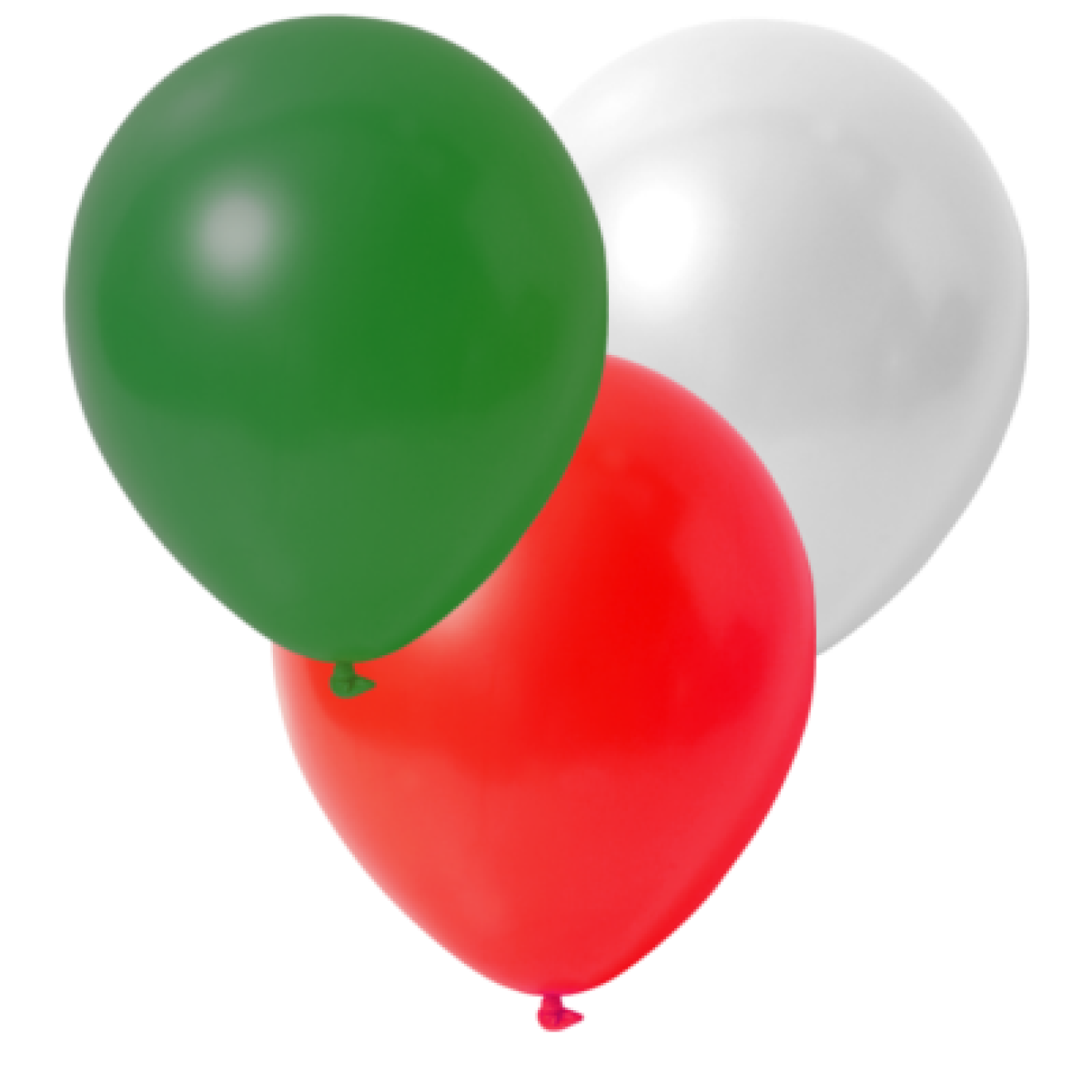Luftballons Italien: Grün, Weiß, Rot - Metallic (Glänzend) - Ø 30 cm