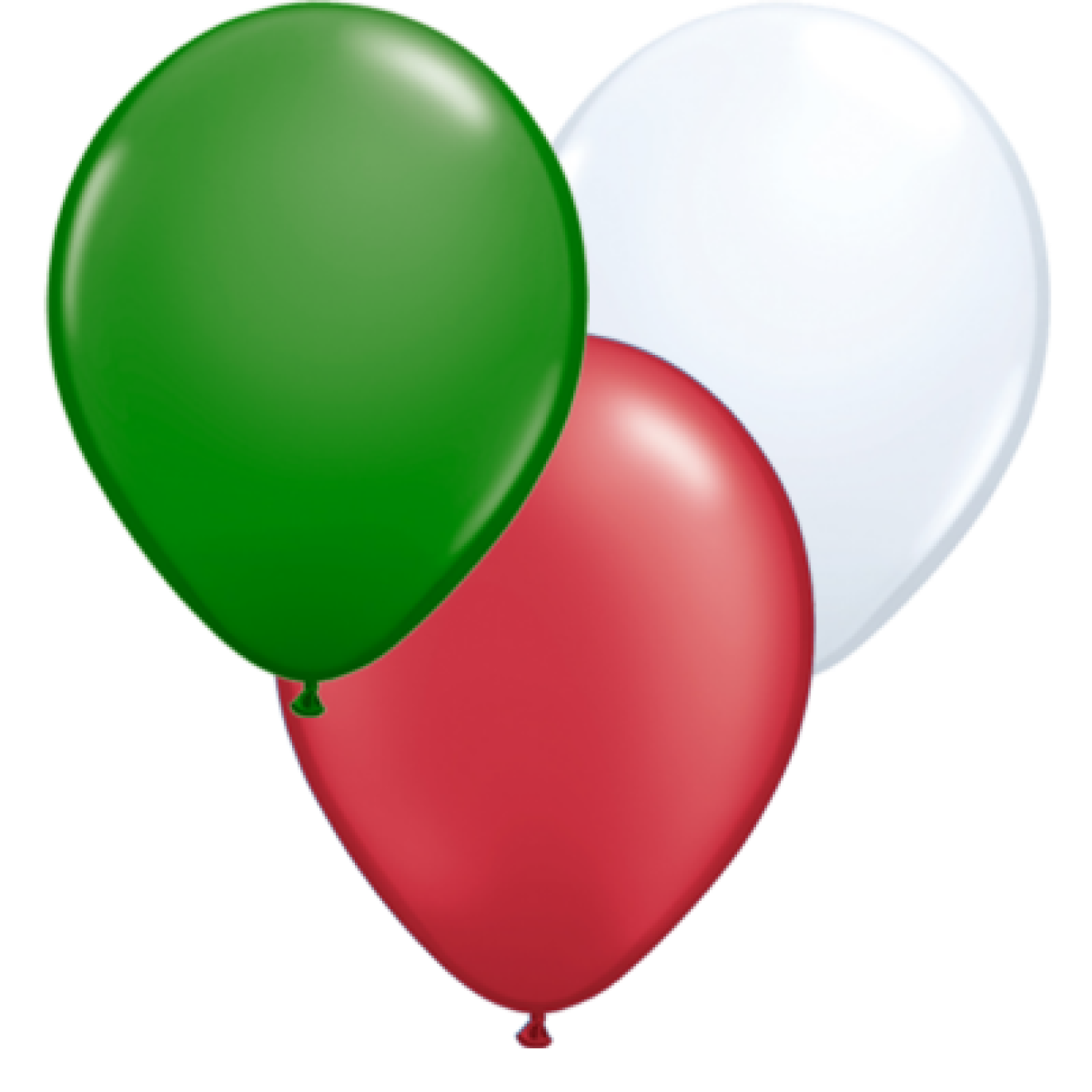 Luftballons Italien: Grün, Weiß, Rot Ø 25 cm