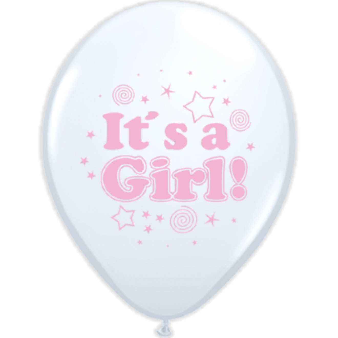 Luftballons Geburt: It`s a Girl (Mädchen) - Weiß Ø 30 cm