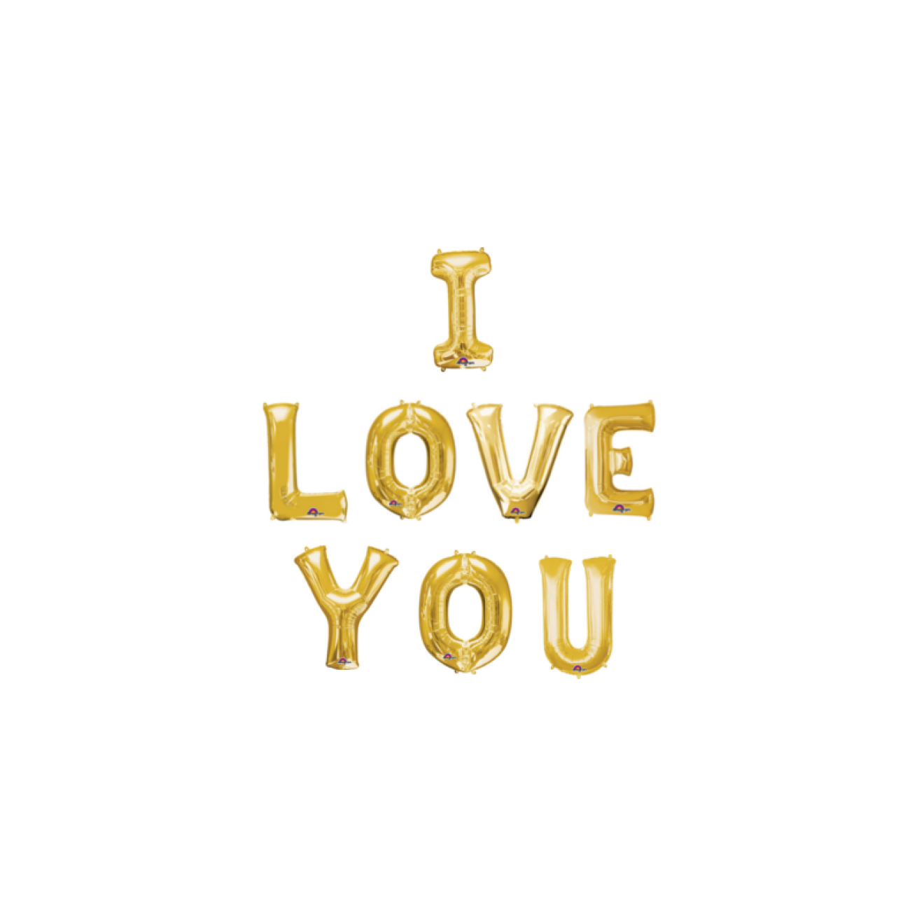 Buchstaben-Girlande Folienballons I Love You (Gold)