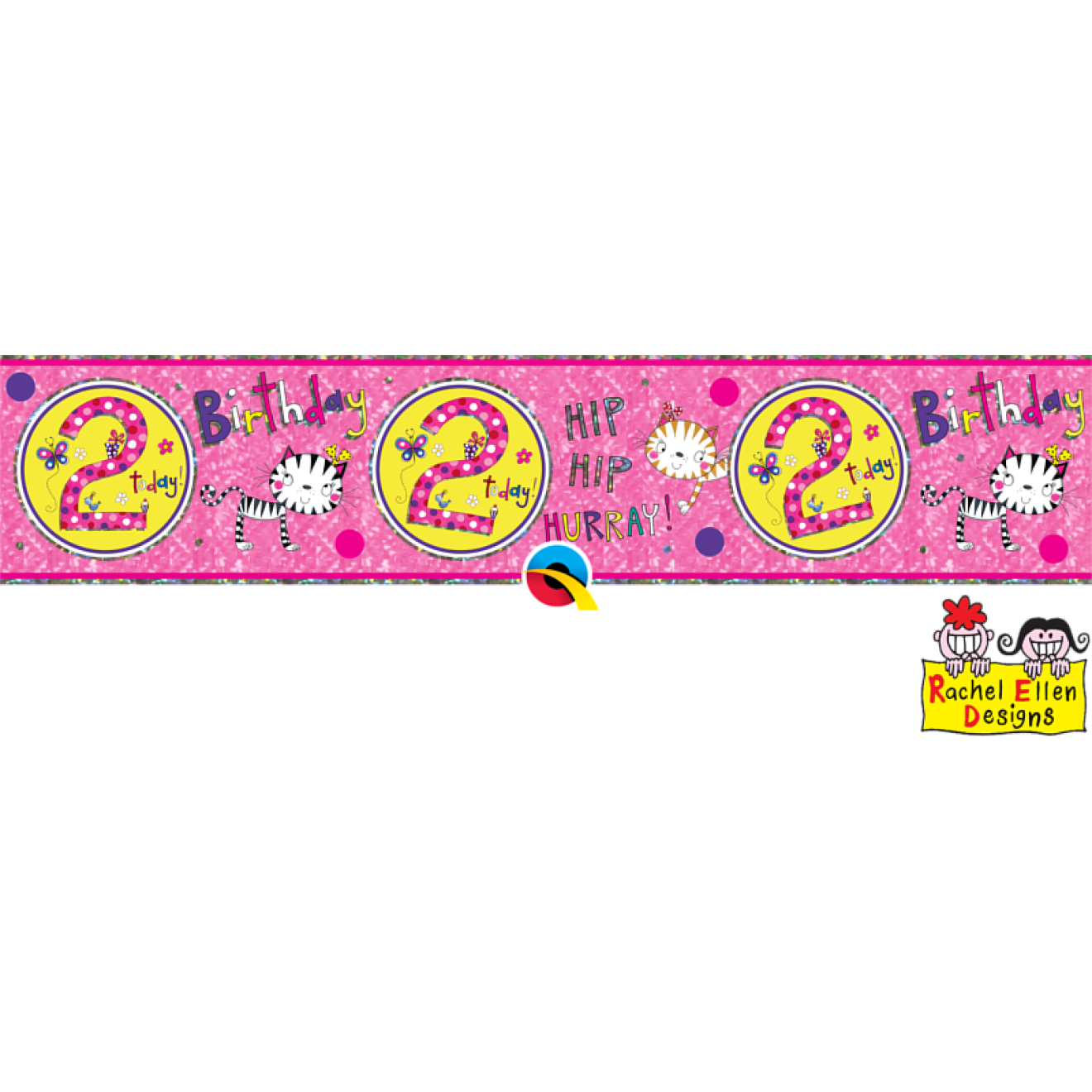 Banner Happy Birthday 2 - Pink - Holographic 2,6 m