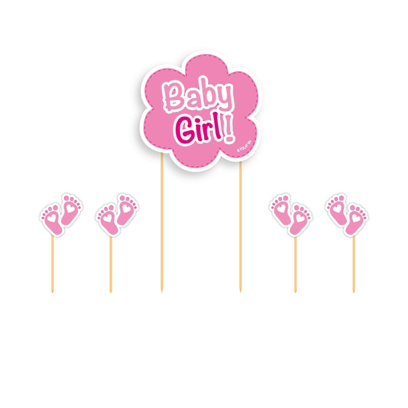 Kuchendeko Set - Baby Girl (Mädchen) - 5 Teile