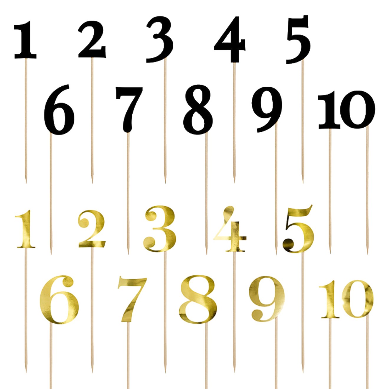Kuchendeko - Zahlen Set - 11 Stück - Freie Farbwahl