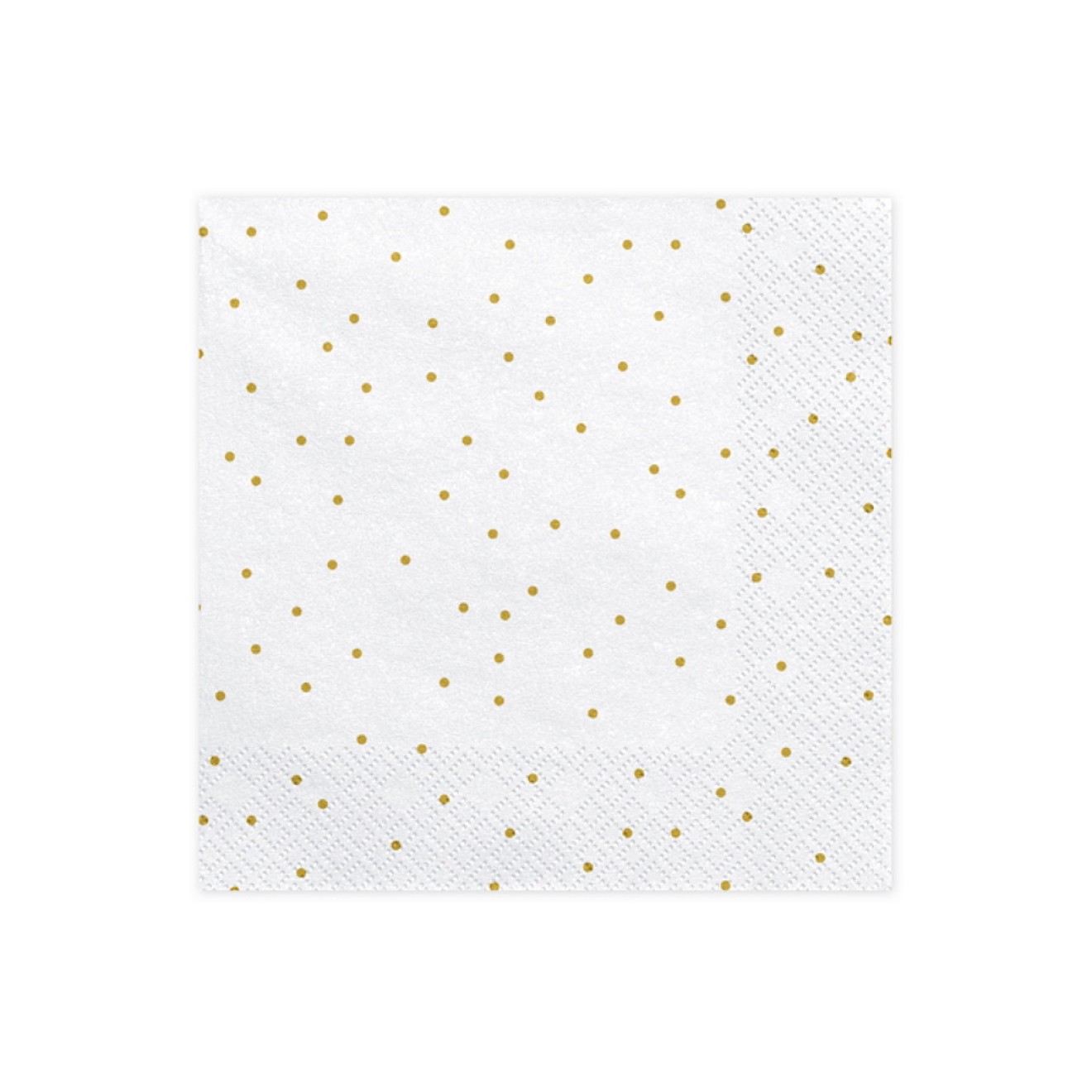 Servietten Weiß (Gold Gepunktet) - 20 Stück