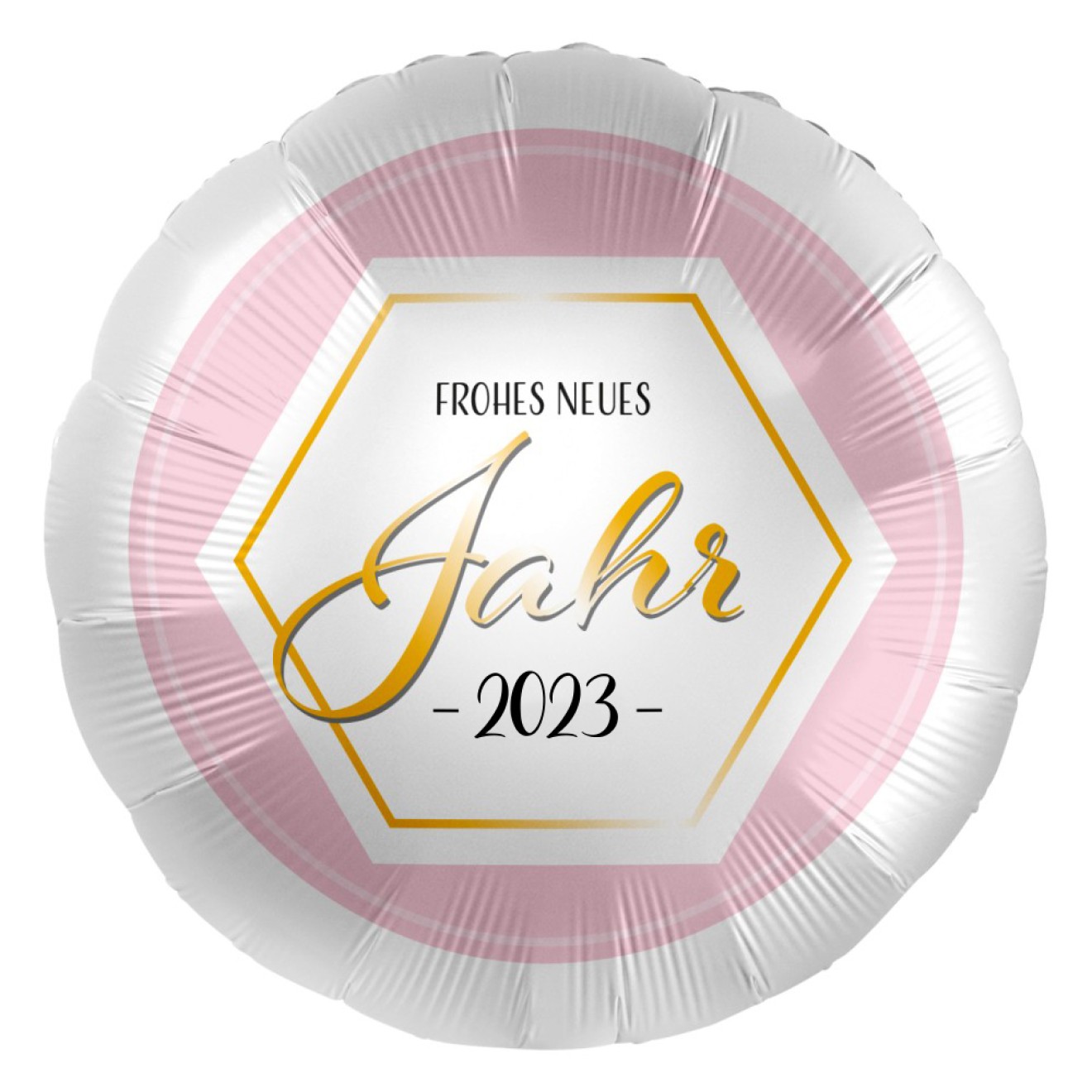Folienballons Silvester - Frohes neues Jahr Rosa Gold Ø 45 cm