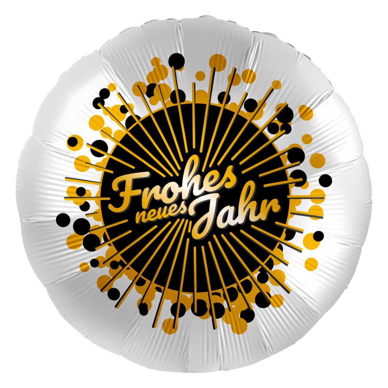 Folienballons Silvester - Frohes neues Jahr Schwarz Gold Ø 45 cm