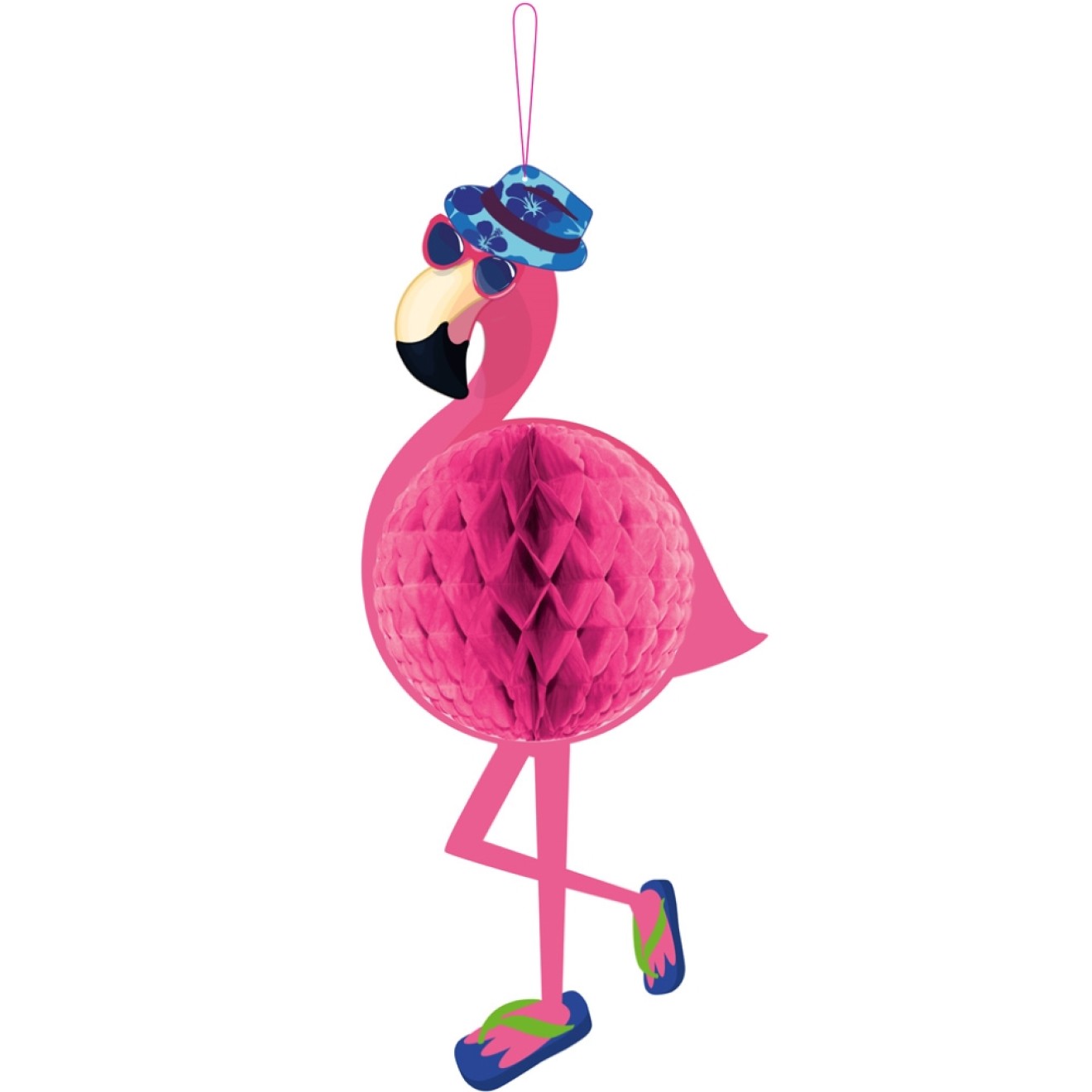 Wabenball Figur Flamingo - 33 cm x 23 cm - Ø 18 cm