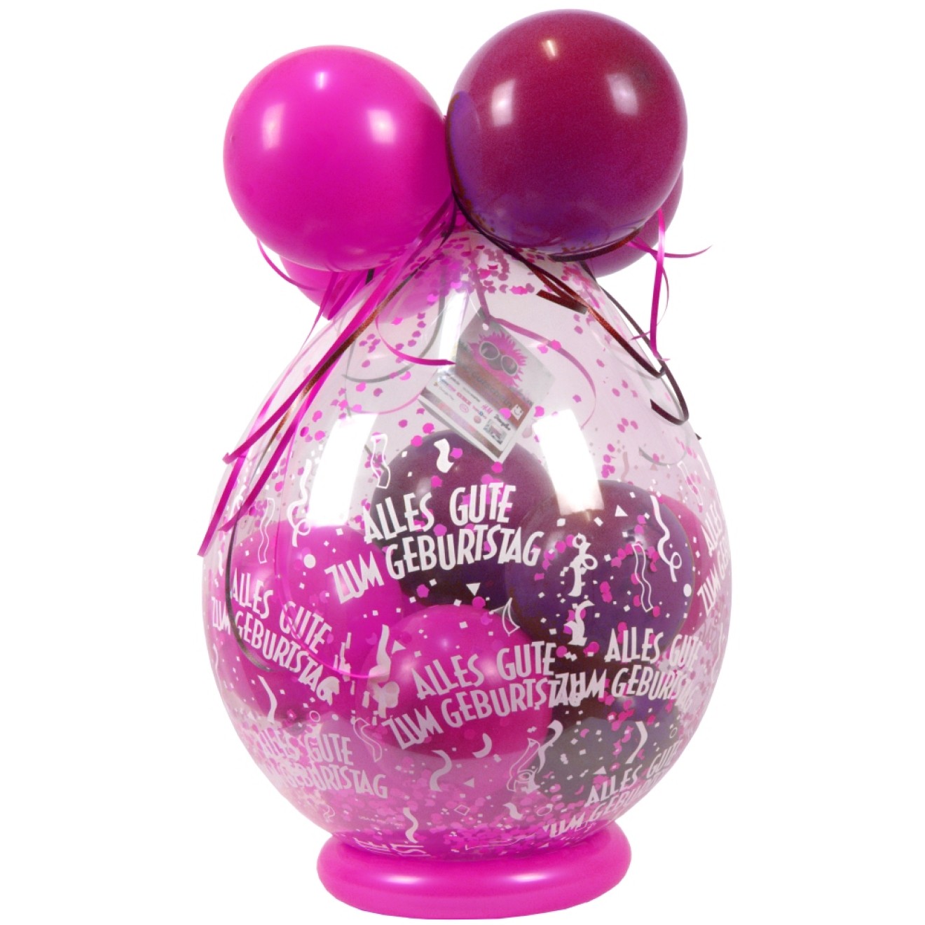 Verpackungsballon Geschenkballon Geburtstag: Alles Gute zum Geburtstag - Pink & Rosa - Basic Ø 50 cm