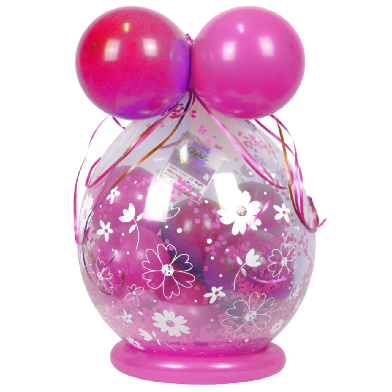 Verpackungsballon Geschenkballon: Gänseblümchen - Pink & Rosa - Basic Ø 50 cm