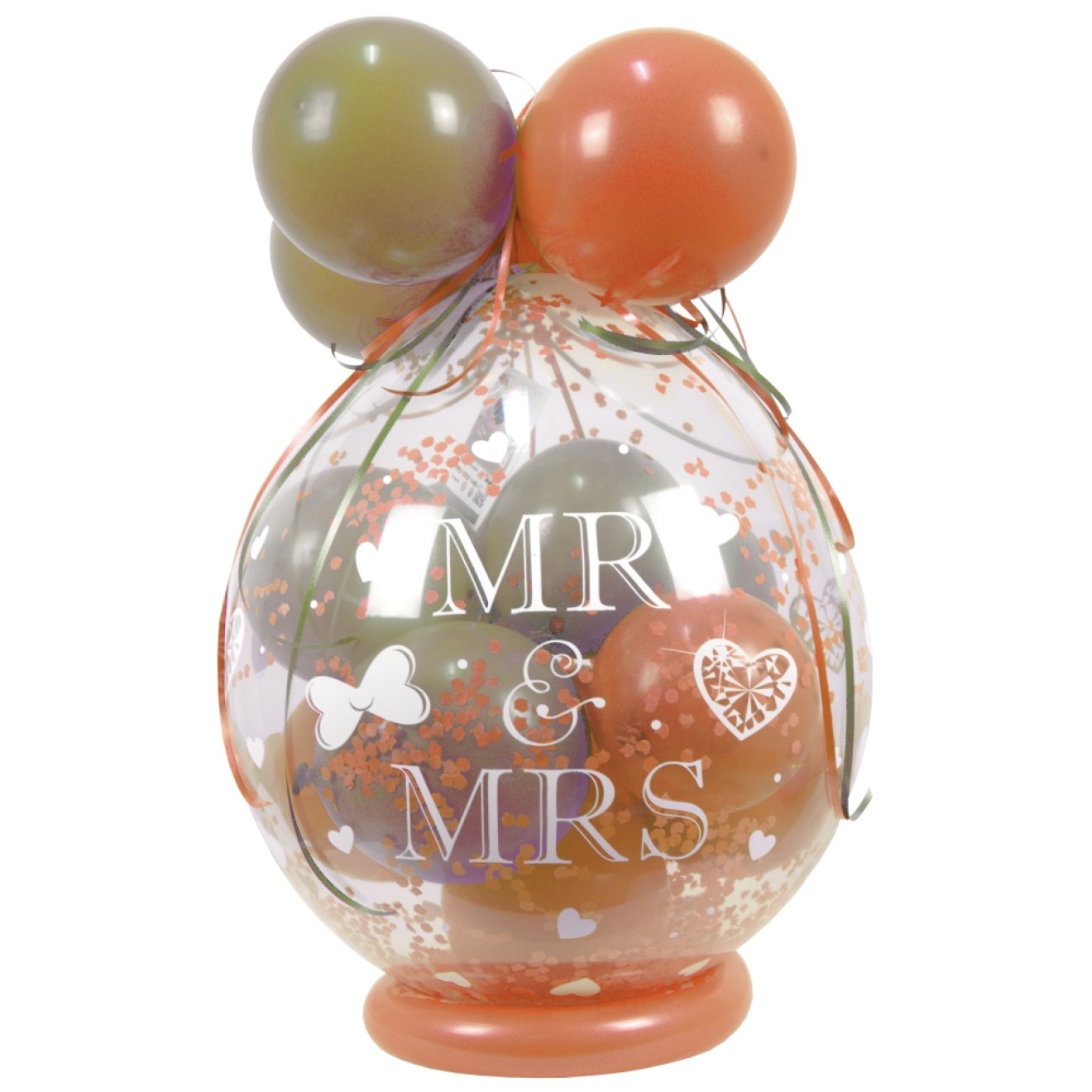Verpackungsballon Geschenkballon Hochzeit: Mr & Mrs - Rose Gold & Creme - Basic Ø 50 cm
