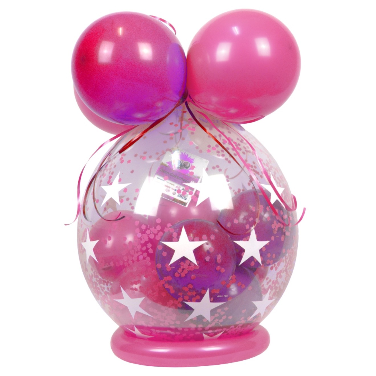 Verpackungsballon Geschenkballon Sterne - Pink & Rosa - Basic Ø 50 cm