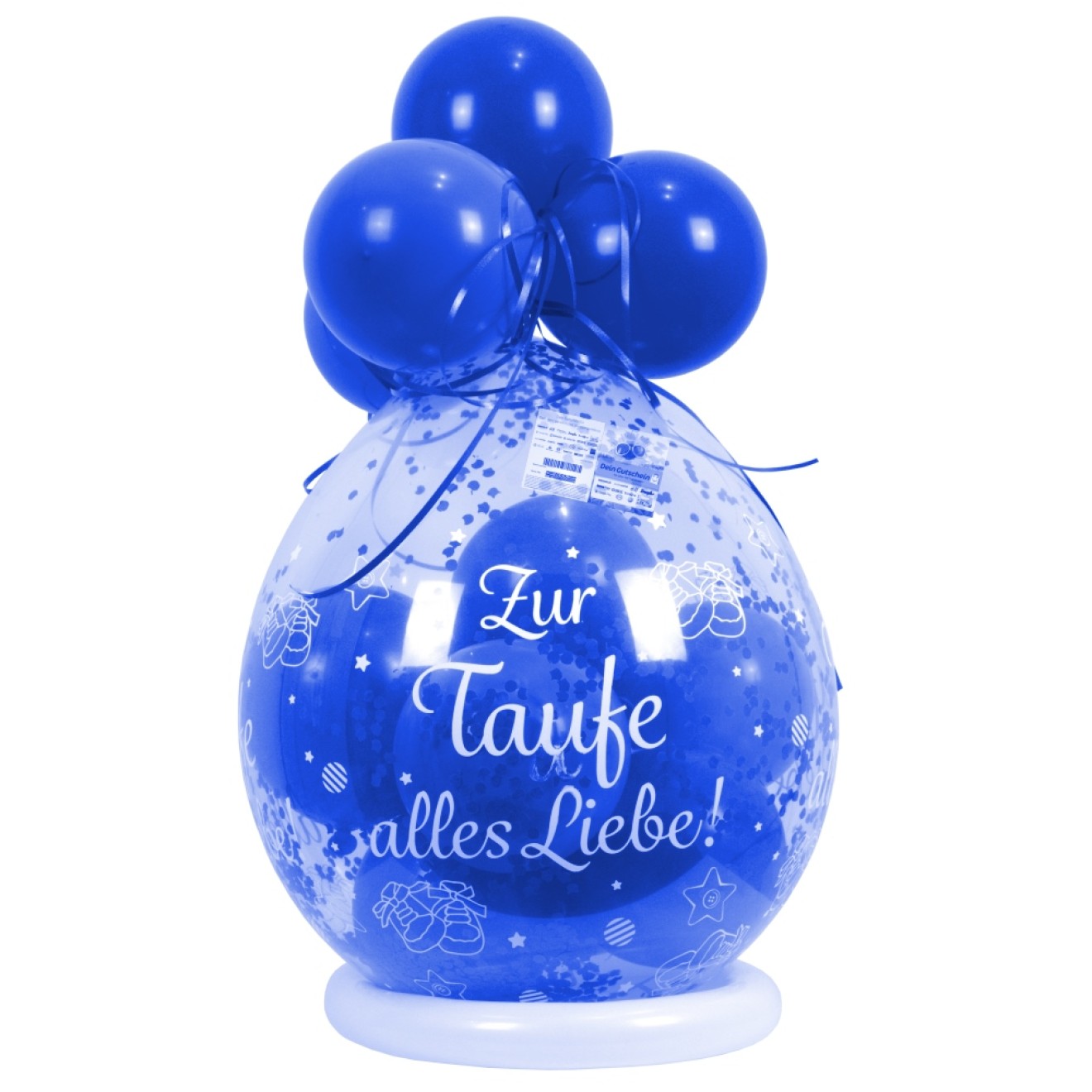 Verpackungsballon Geschenkballon Zur Taufe Alles Liebe - Blau - Basic Ø 50 cm