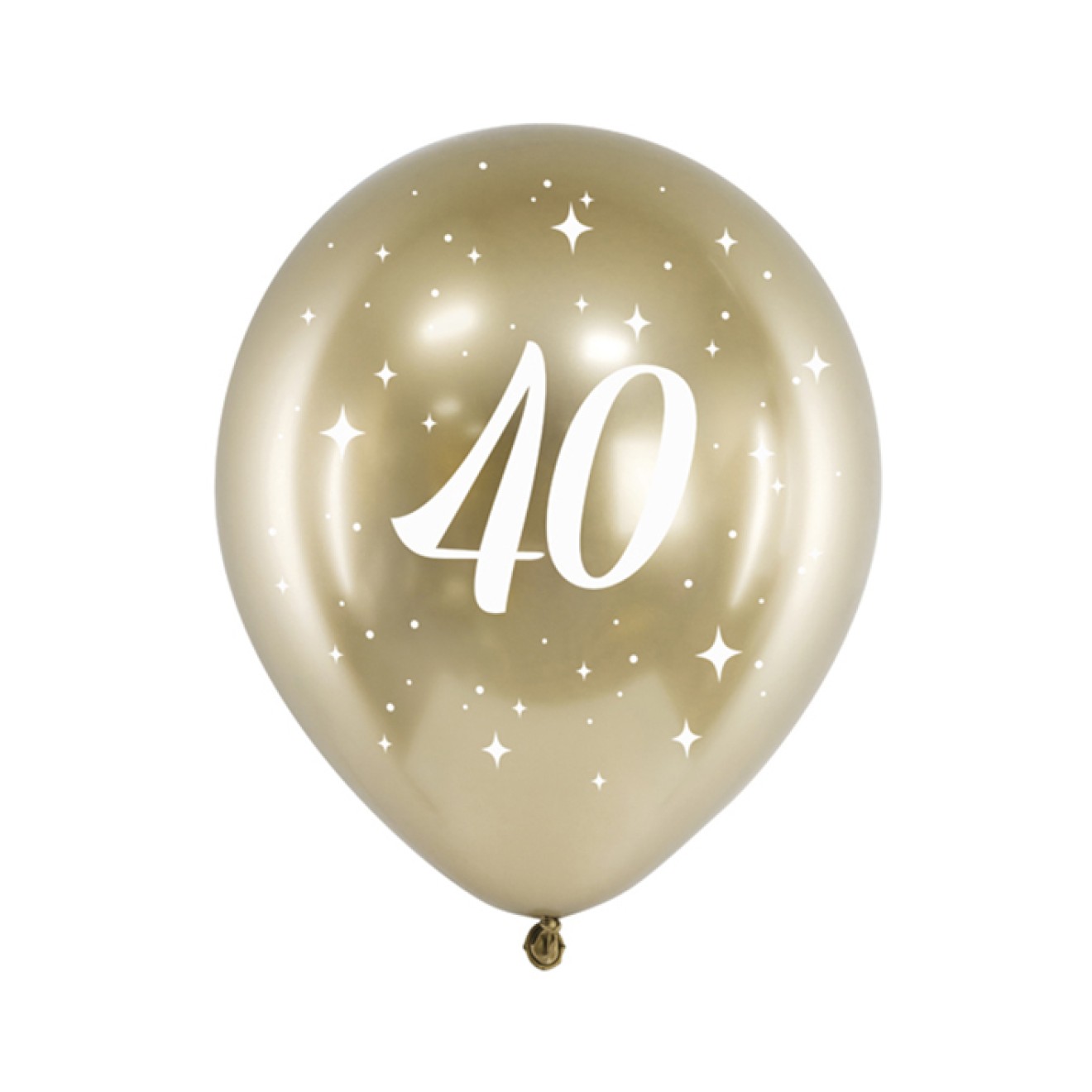 6 Motivballons - Ø 30cm - Glossy Gold - 40