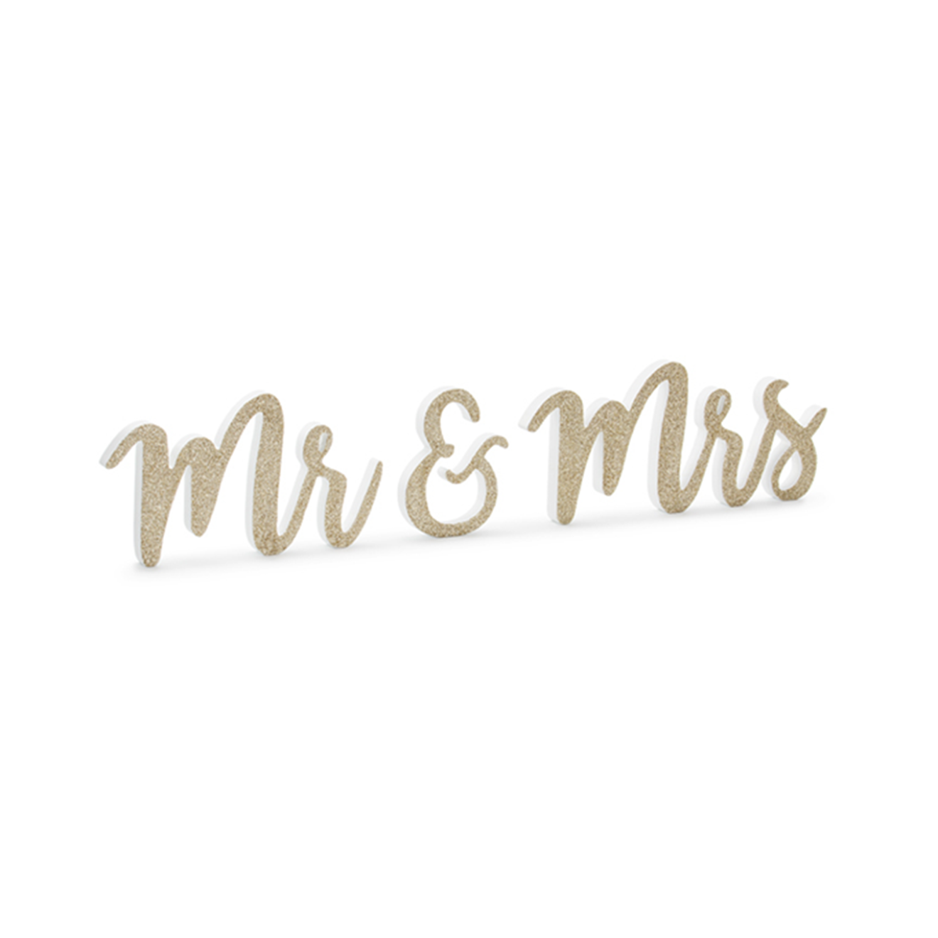 1 Holzdekoration - Mr & Mrs Gold