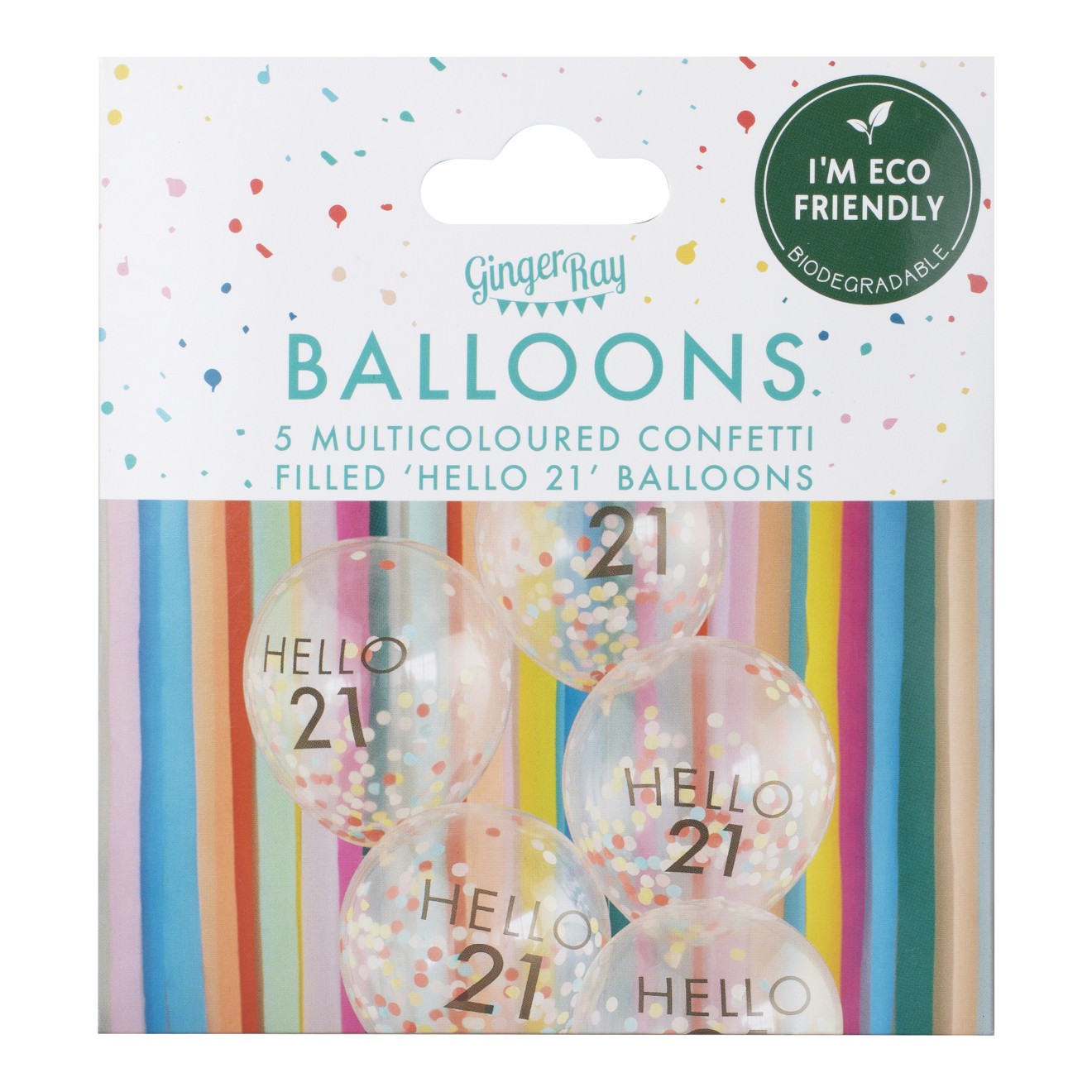 5 Balloons Hello 21 Milestone - Brights