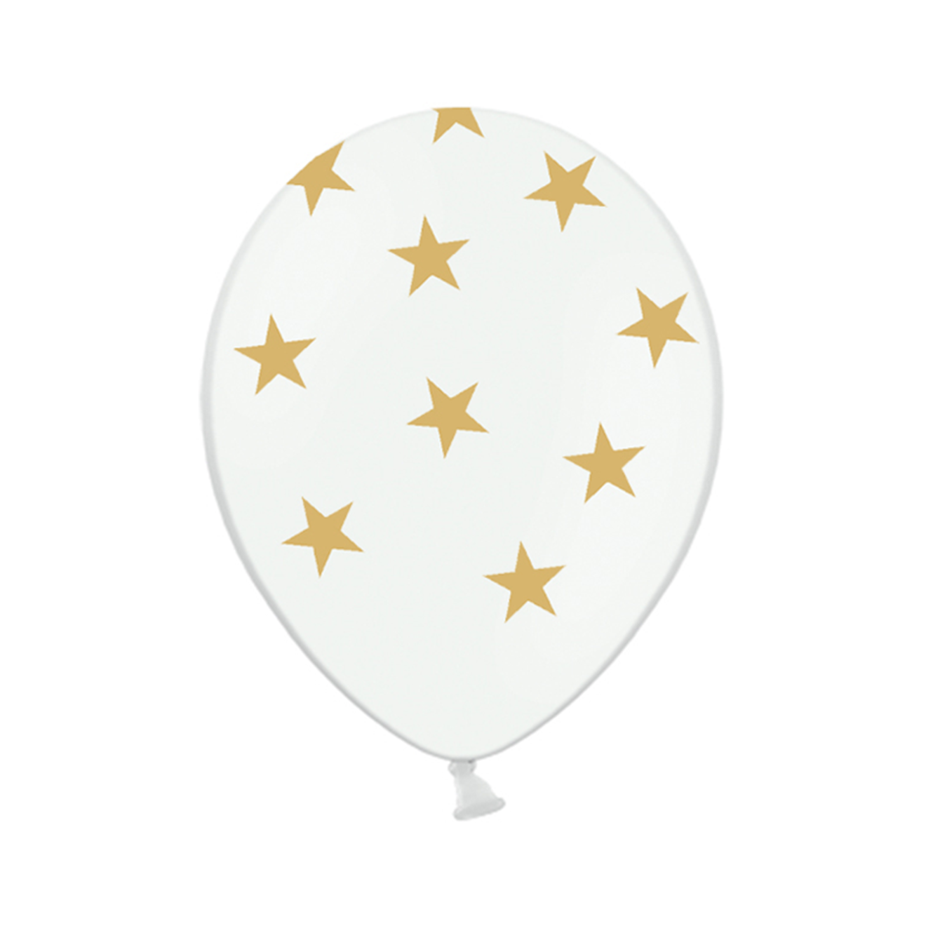 6 Motivballons - Ø 30cm - Stars - White