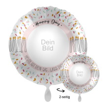 1 Ballon mit Foto - Happy Day Cake