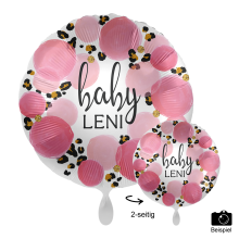 1 Ballon mit Text - Baby Girl Leopard