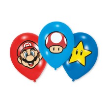 6 Motivballons - Ø 27,5cm - Super Mario