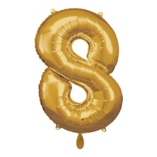 1 Balloon XL - Zahl 8 - Gold