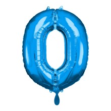 1 Balloon XL - Zahl 0 - Blau