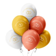 6 Luftballons Wir haben geheiratet - Freie Farbauswahl