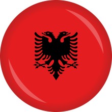 Button Albanien Flagge Ø 50 mm