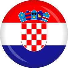 Button Kroatien Flagge Ø 50 mm