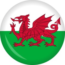Button Wales Flagge Ø 50 mm