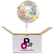 Ballonpost Kommunion - Glückwunsch (Bunt) Ø 45 cm