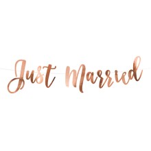 Girlande Hochzeit - Just Married - Rose Gold