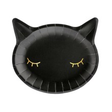 Partyteller Halloween - Katze - 6 Stück