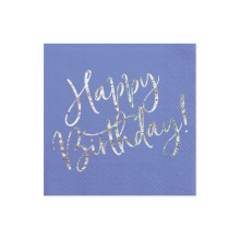 Servietten Blau (Happy Birthday) - 20 Stück