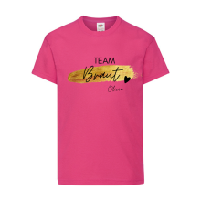T-Shirt - "Team Braut-Gold & Schwarz mit Namen" - Freie Farbauswahl