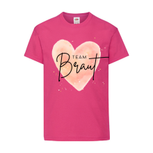 T-Shirt - "Team Braut-Rosa Pink Wasserfarbe Handschrift" - Freie Farbauswahl