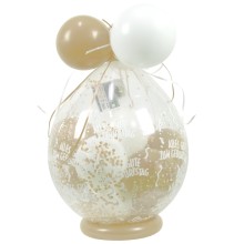 Verpackungsballon Geschenkballon Geburtstag: Alles Gute zum Geburtstag - Weiß & Creme - Basic Ø 50 cm