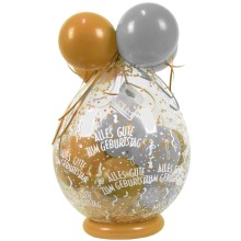 Verpackungsballon Geschenkballon Geburtstag: Alles Gute zum Geburtstag - Gold & Silber - Basic Ø 50 cm
