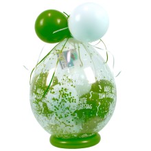 Verpackungsballon Geschenkballon Geburtstag: Alles Gute zum Geburtstag - Weiß & Grün - Basic Ø 50 cm